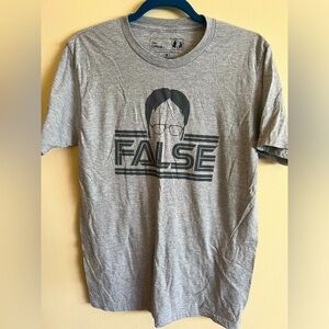 The Office Dwight False t-shirt. Grey, size M, men’s.